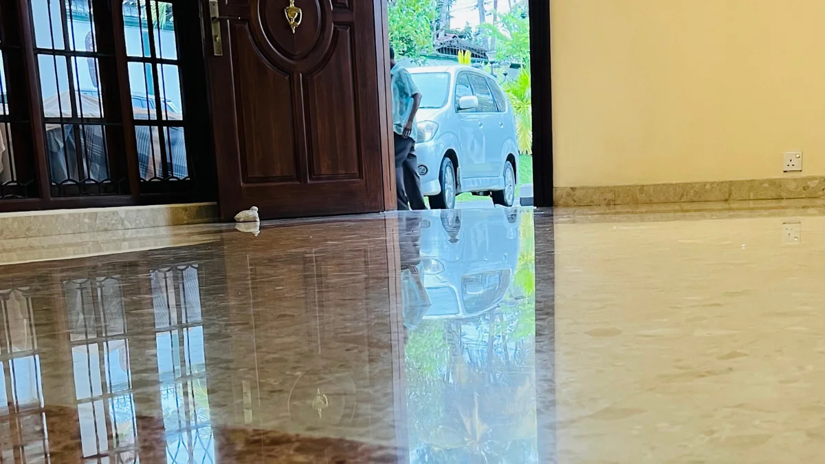 Restored marble floor